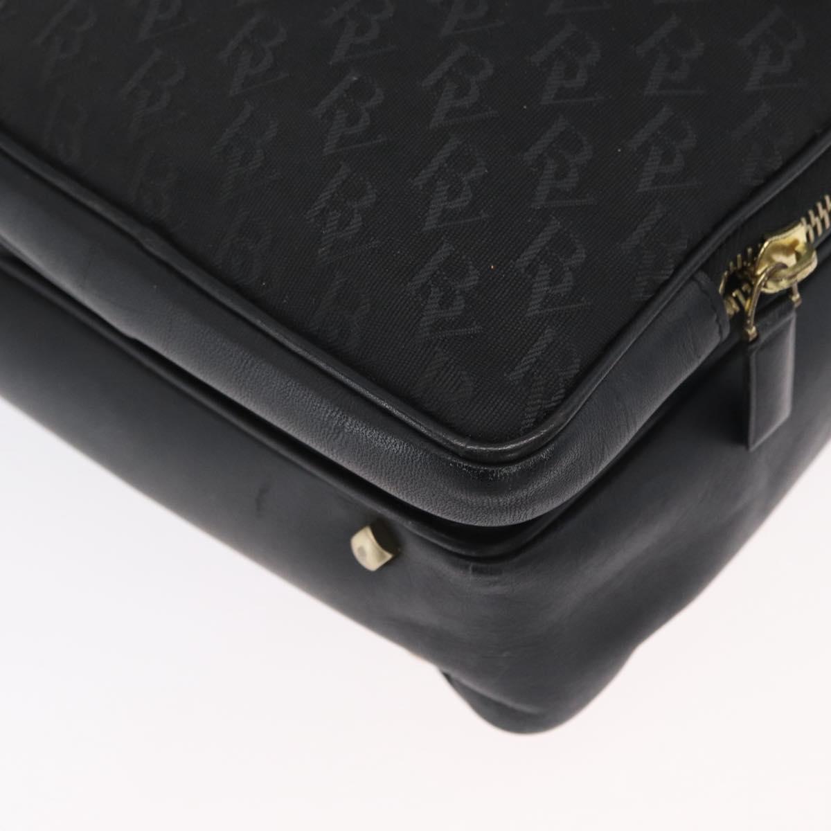 BOTTEGA VENETA Shoulder Bag Canvas Black Gold Auth bs33726
