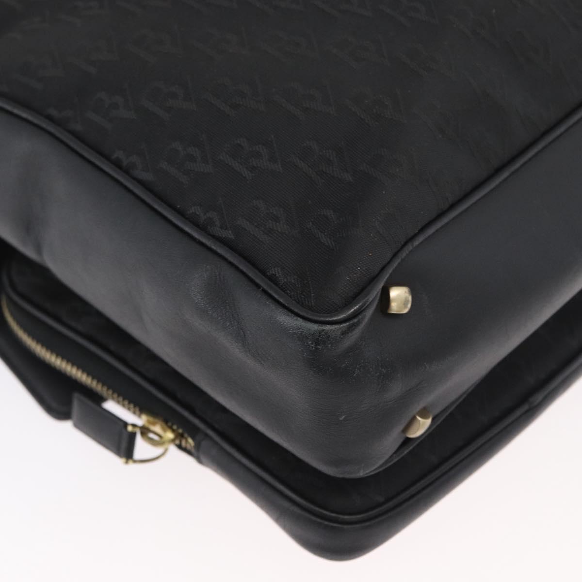 BOTTEGA VENETA Shoulder Bag Canvas Black Gold Auth bs33726