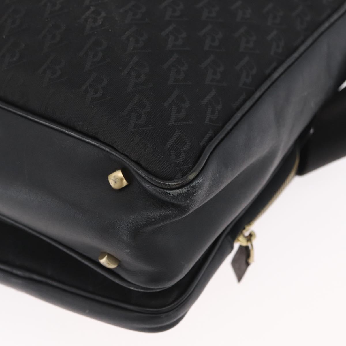 BOTTEGA VENETA Shoulder Bag Canvas Black Gold Auth bs33726