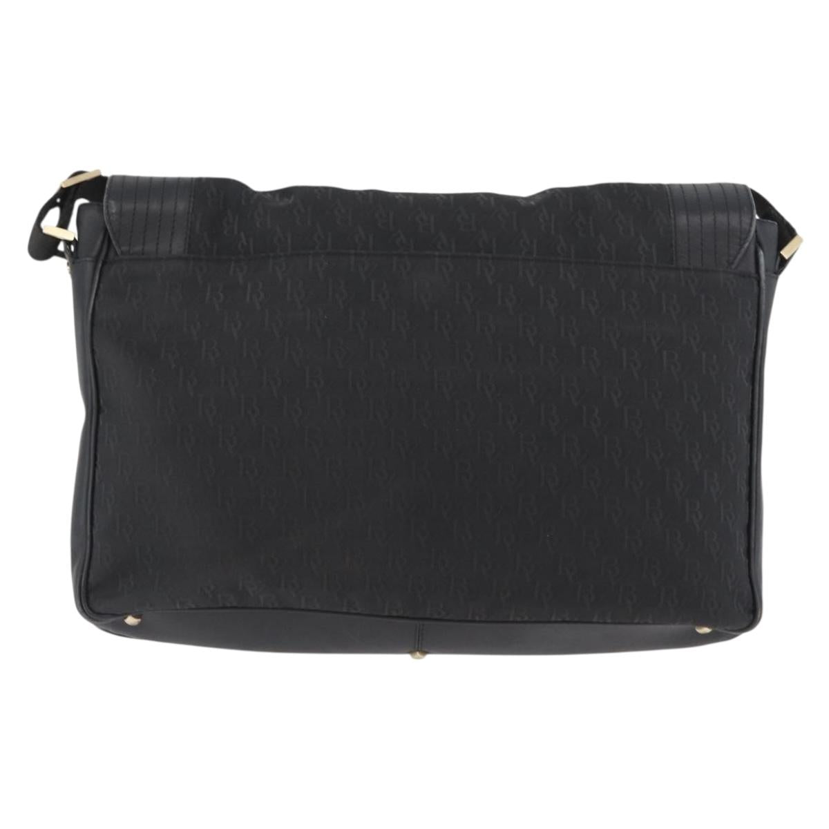 BOTTEGA VENETA Shoulder Bag Canvas Black Gold Auth bs33726