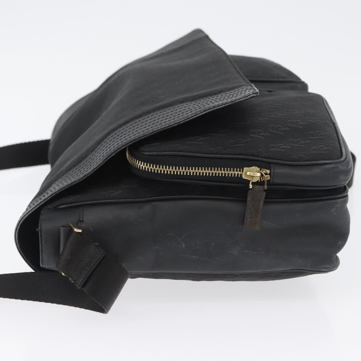 BOTTEGA VENETA Shoulder Bag Canvas Black Gold Auth bs33726
