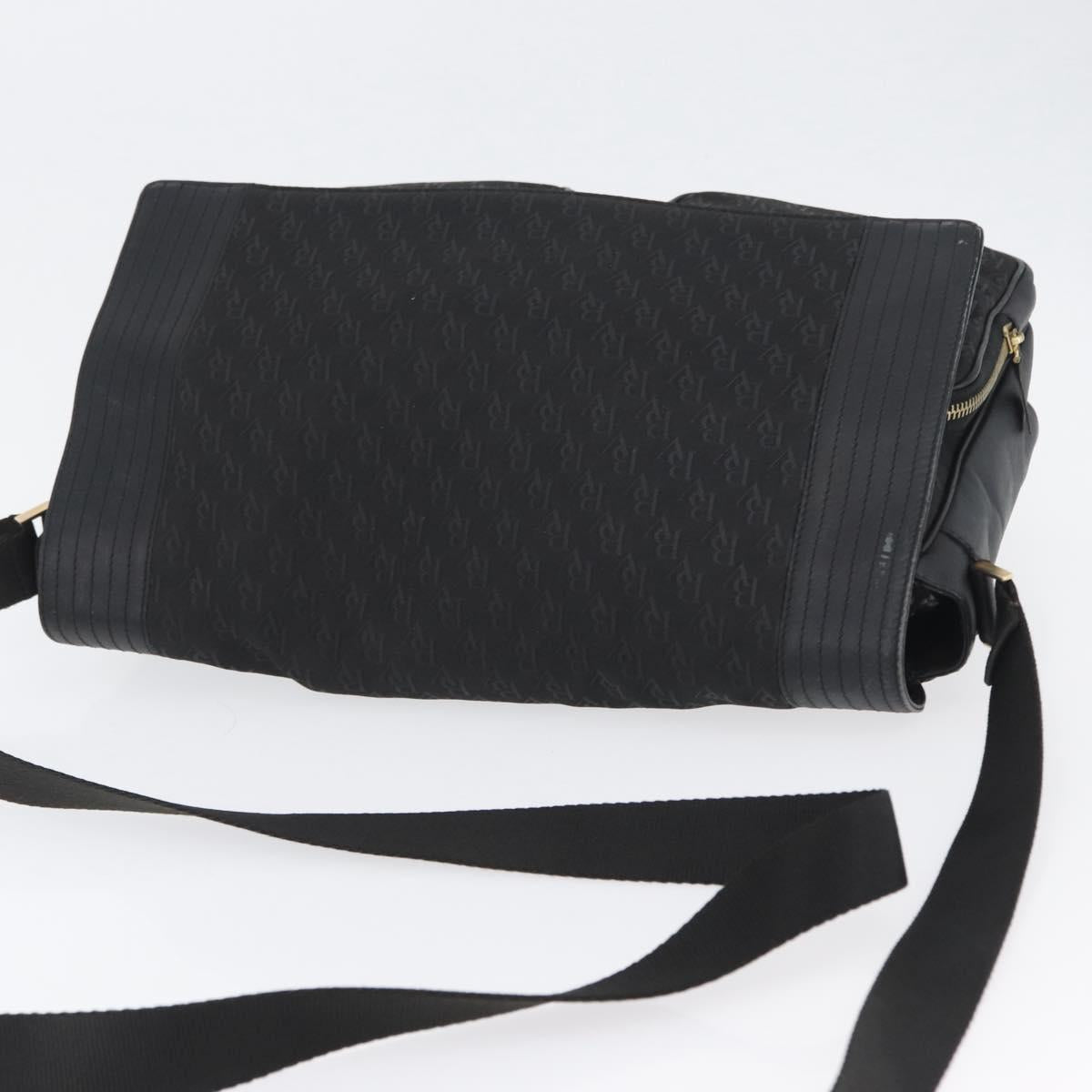 BOTTEGA VENETA Shoulder Bag Canvas Black Gold Auth bs33726