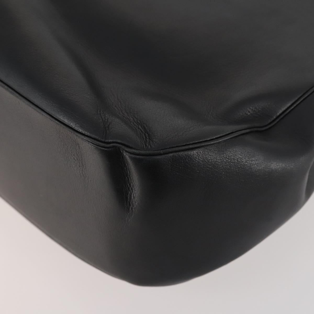 CARTIER Tote Bag Leather Black Gold Auth bs33730