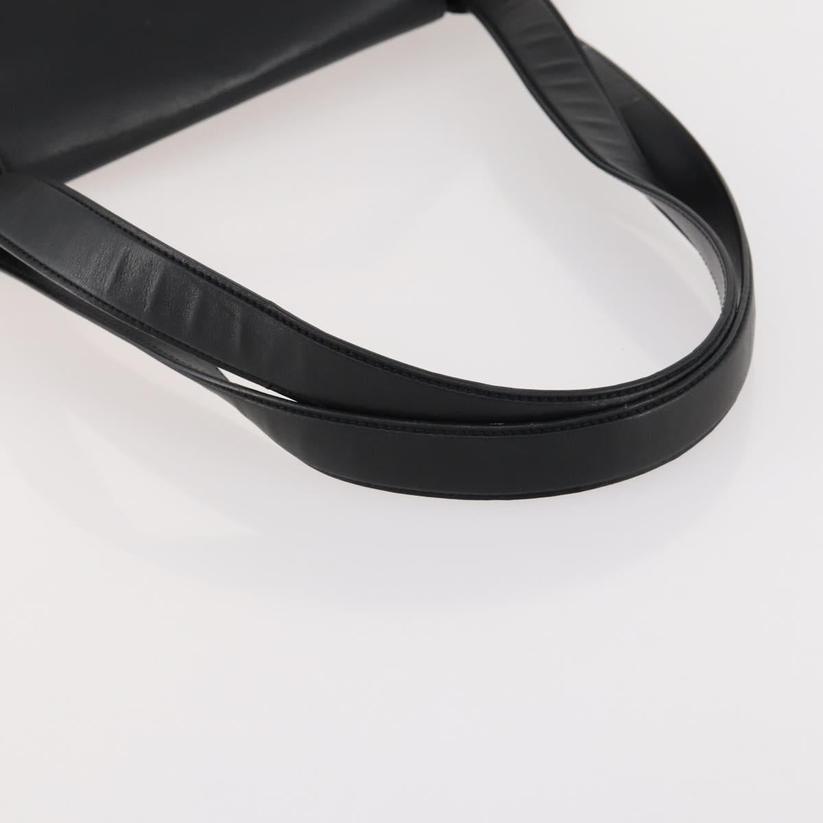 CARTIER Tote Bag Leather Black Gold Auth bs33730