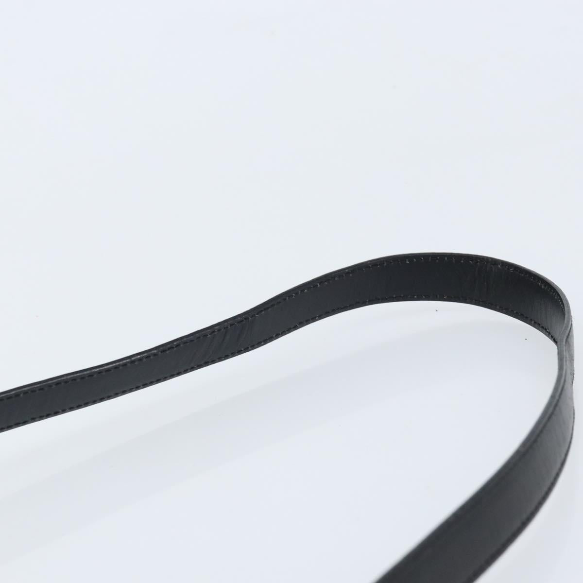 CELINE Shoulder Bag Leather Black Silver Auth bs33732