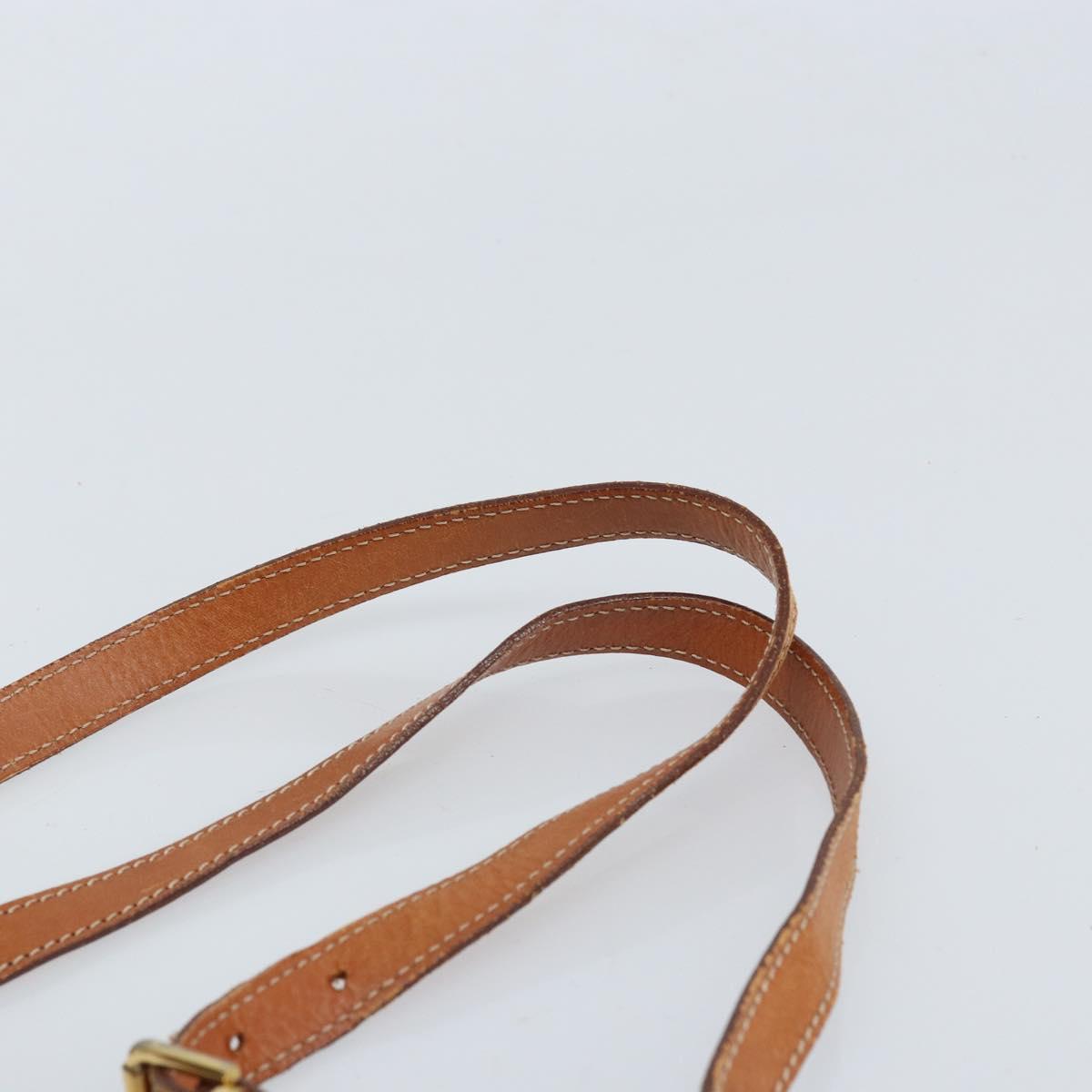 CELINE Macadam Canvas Backpack PVC Leather Brown Gold Auth bs33733