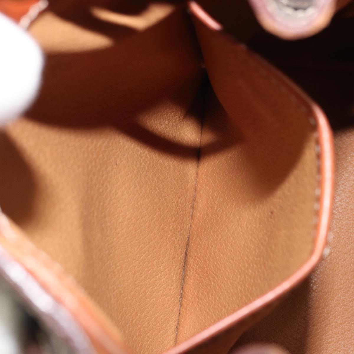 CELINE Macadam Canvas Backpack PVC Leather Brown Gold Auth bs33733