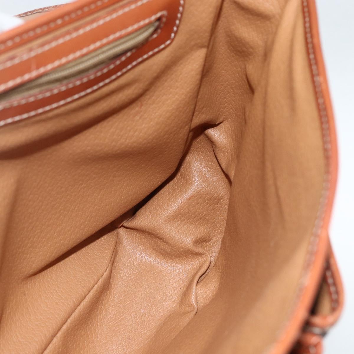 CELINE Macadam Canvas Shoulder Bag PVC Leather Brown Gold Auth bs33742
