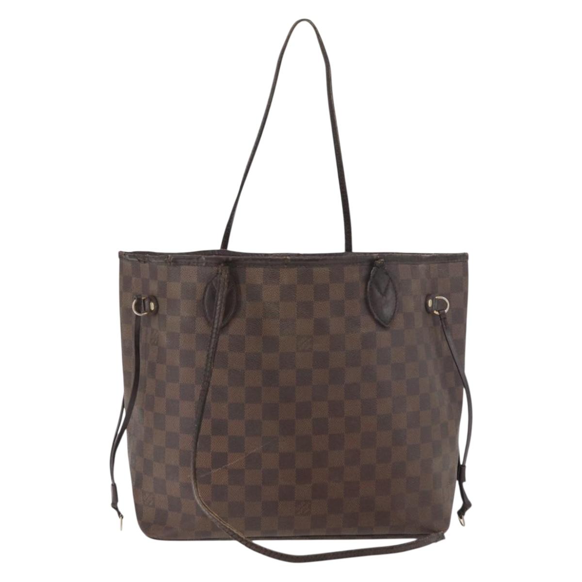 LOUIS VUITTON Damier Ebene Neverfull MM Tote Bag N51105 LV Auth bs33749