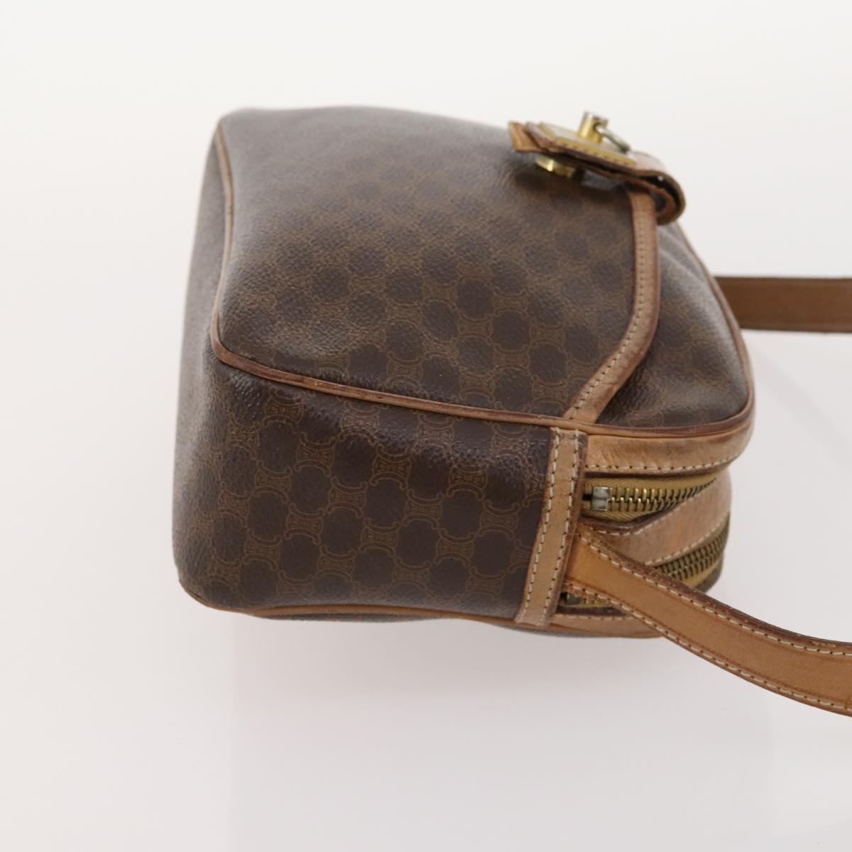 CELINE Macadam Canvas Shoulder Bag PVC Leather 2 Set Brown Auth bs33753