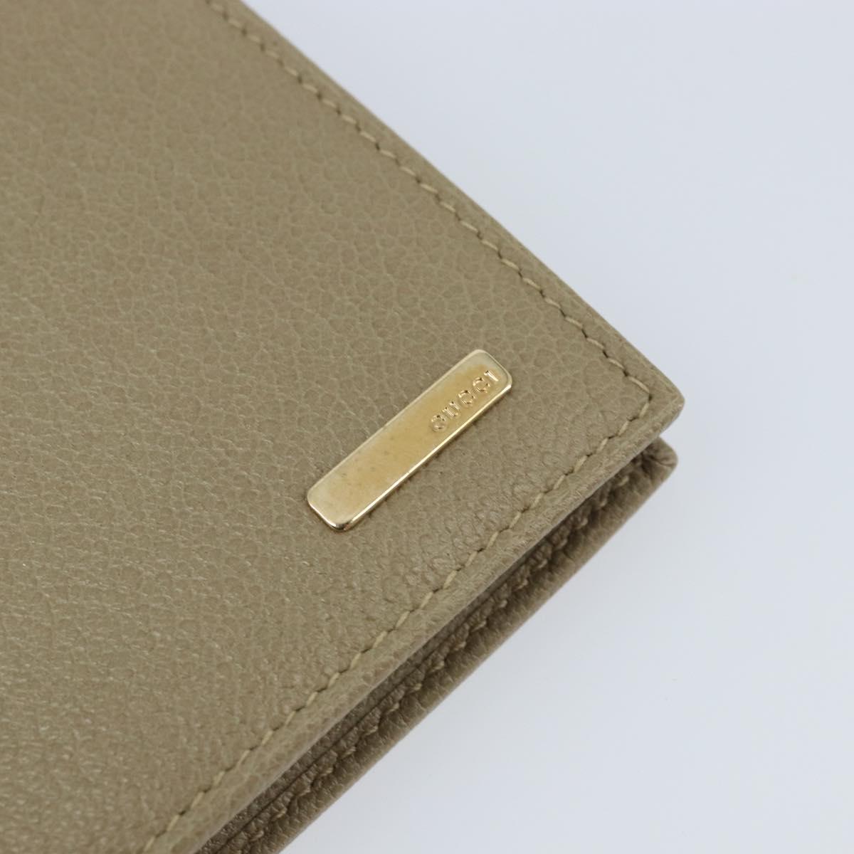 GUCCI Wallet Leather Beige Gold 034 4276 0781 0 Auth bs33775