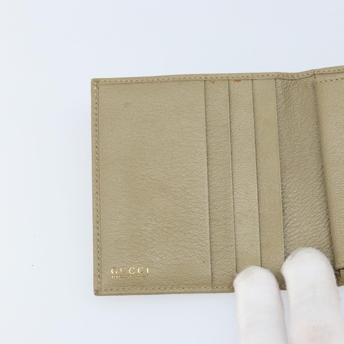 GUCCI Wallet Leather Beige Gold 034 4276 0781 0 Auth bs33775