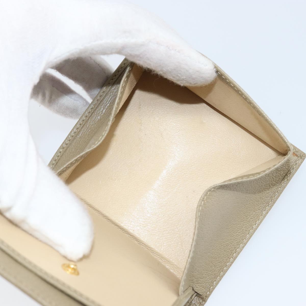 GUCCI Wallet Leather Beige Gold 034 4276 0781 0 Auth bs33775
