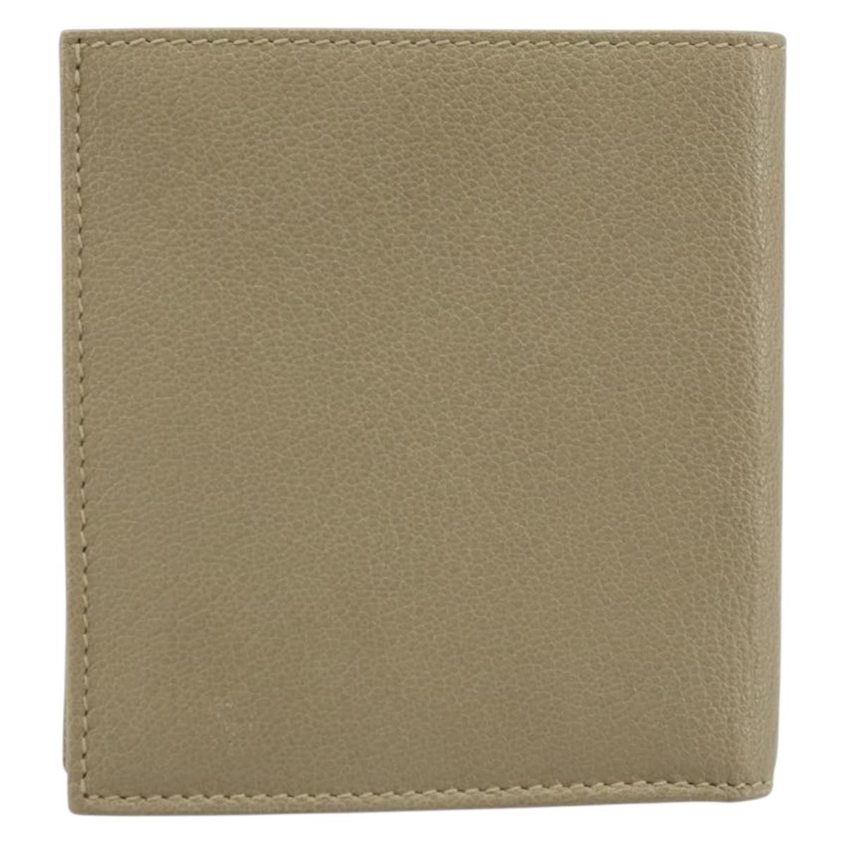 GUCCI Wallet Leather Beige Gold 034 4276 0781 0 Auth bs33775