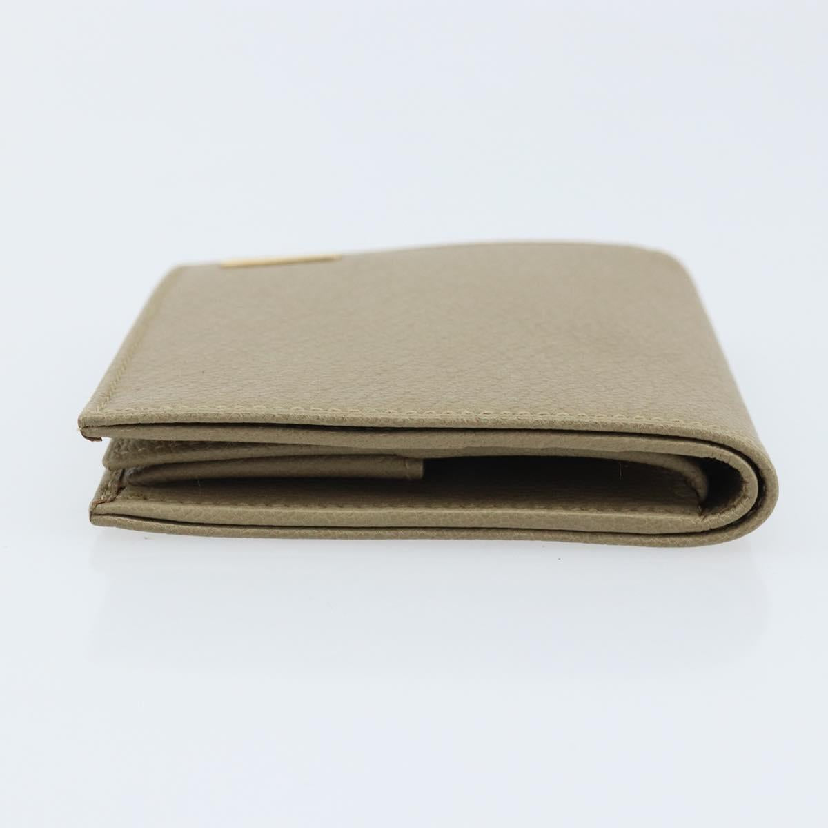 GUCCI Wallet Leather Beige Gold 034 4276 0781 0 Auth bs33775