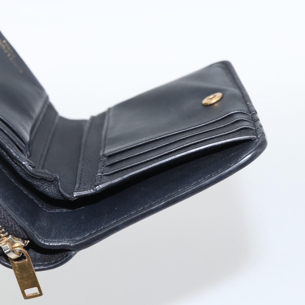 SAINT LAURENT Wallet Leather Black Gold Auth bs33776