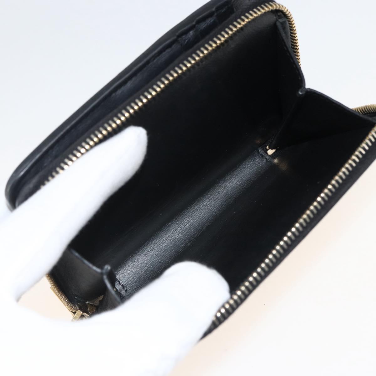 SAINT LAURENT Wallet Leather Black Gold Auth bs33776