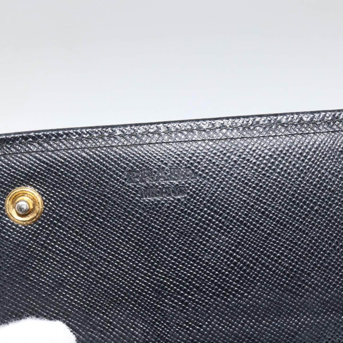 PRADA Long Wallet Safiano leather Black Gold Auth bs33777