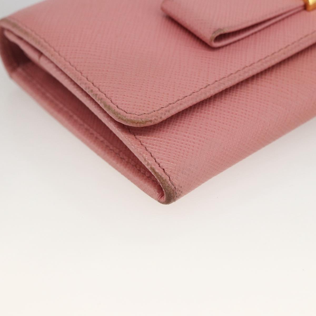 PRADA Long Wallet Safiano leather Pink Gold Auth bs33779