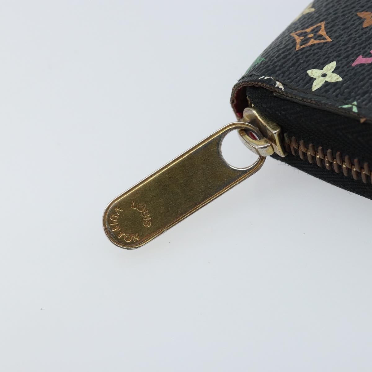 LOUIS VUITTON Monogram Multicolor Zippy Wallet Black M60243 LV Auth bs33783
