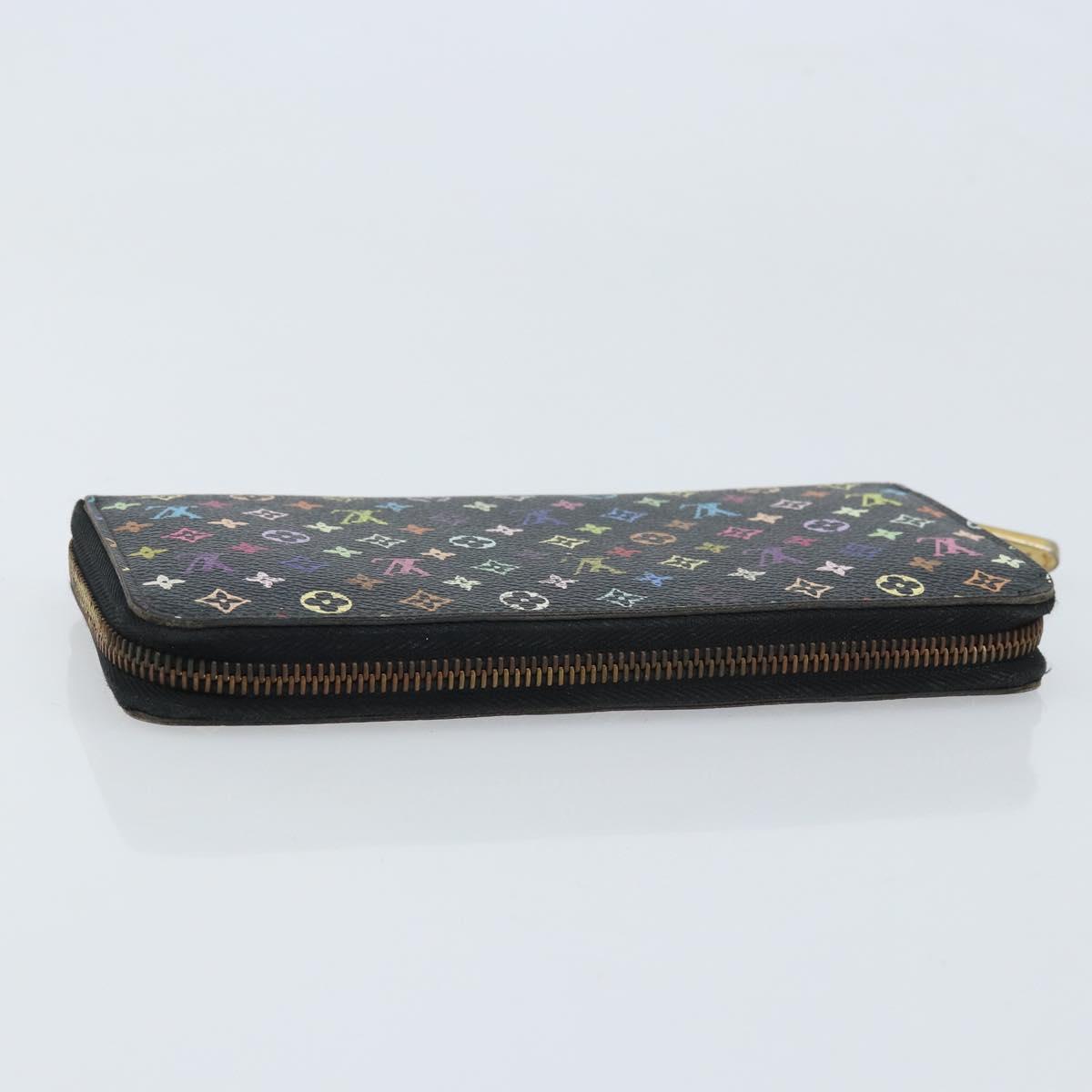 LOUIS VUITTON Monogram Multicolor Zippy Wallet Black M60243 LV Auth bs33783