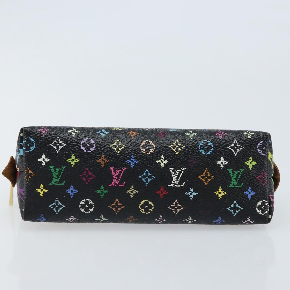 LOUIS VUITTON Multicolor Pochette Cosmetic Pouch Black M47355 LV Auth bs33786