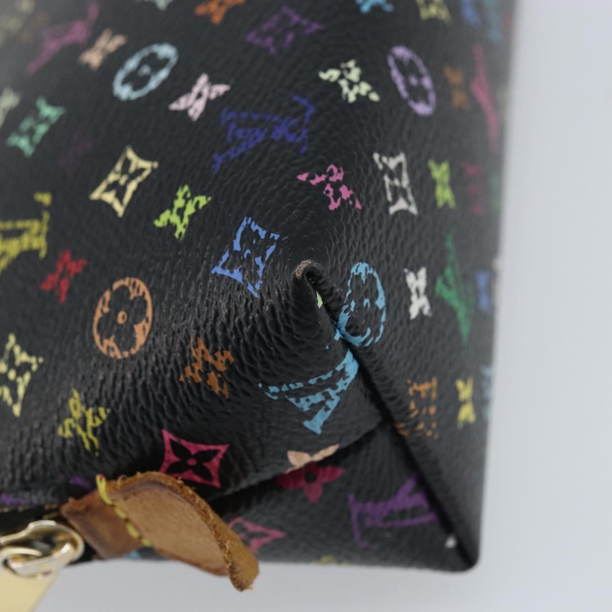 LOUIS VUITTON Multicolor Pochette Cosmetic Pouch Black M47355 LV Auth bs33786