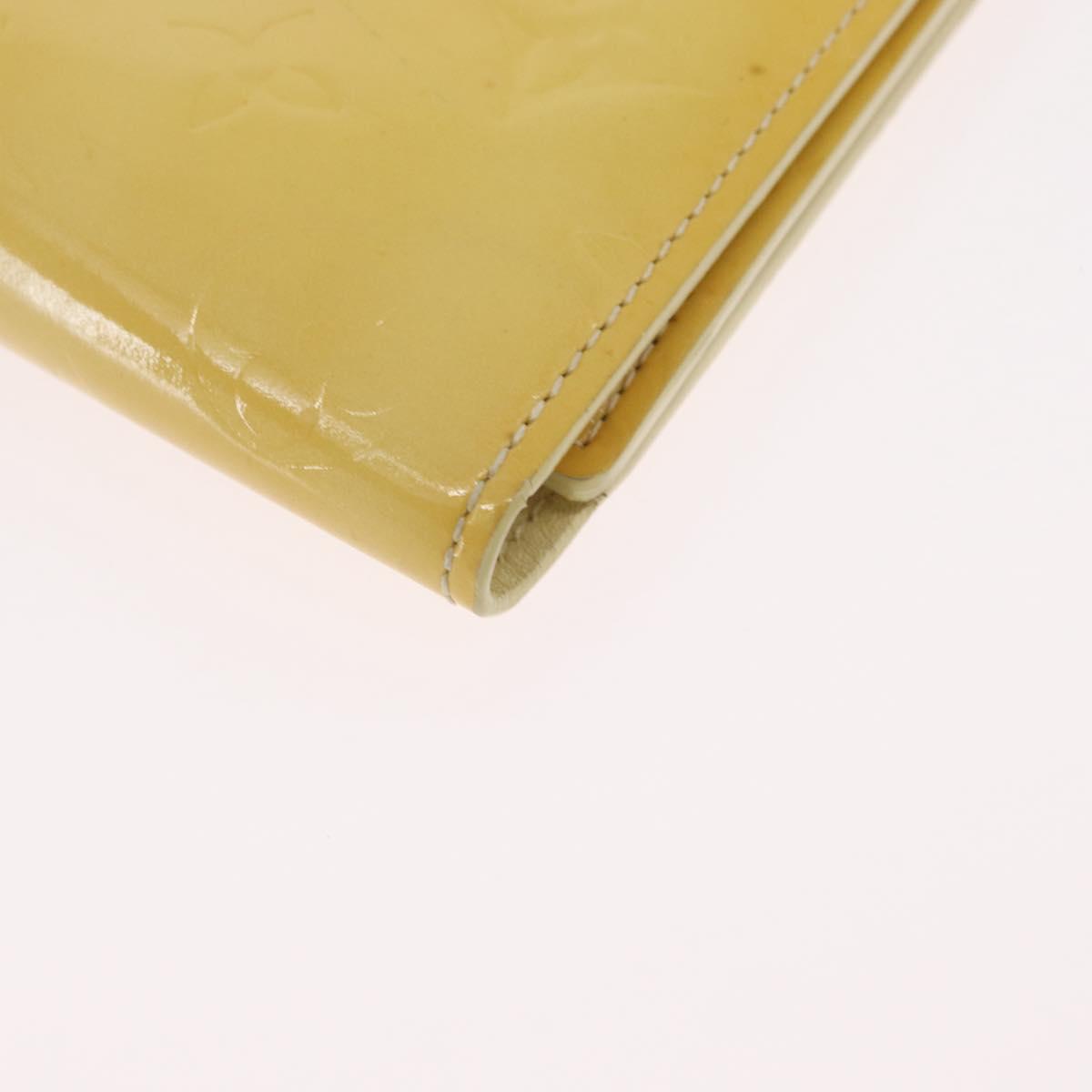 LOUIS VUITTON Monogram Vernis Walker Wallet Lime Yellow M91074 LV Auth bs33793