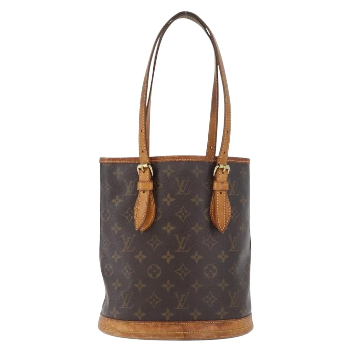 LOUIS VUITTON Monogram Bucket PM Shoulder Bag M42238 LV Auth bs33798