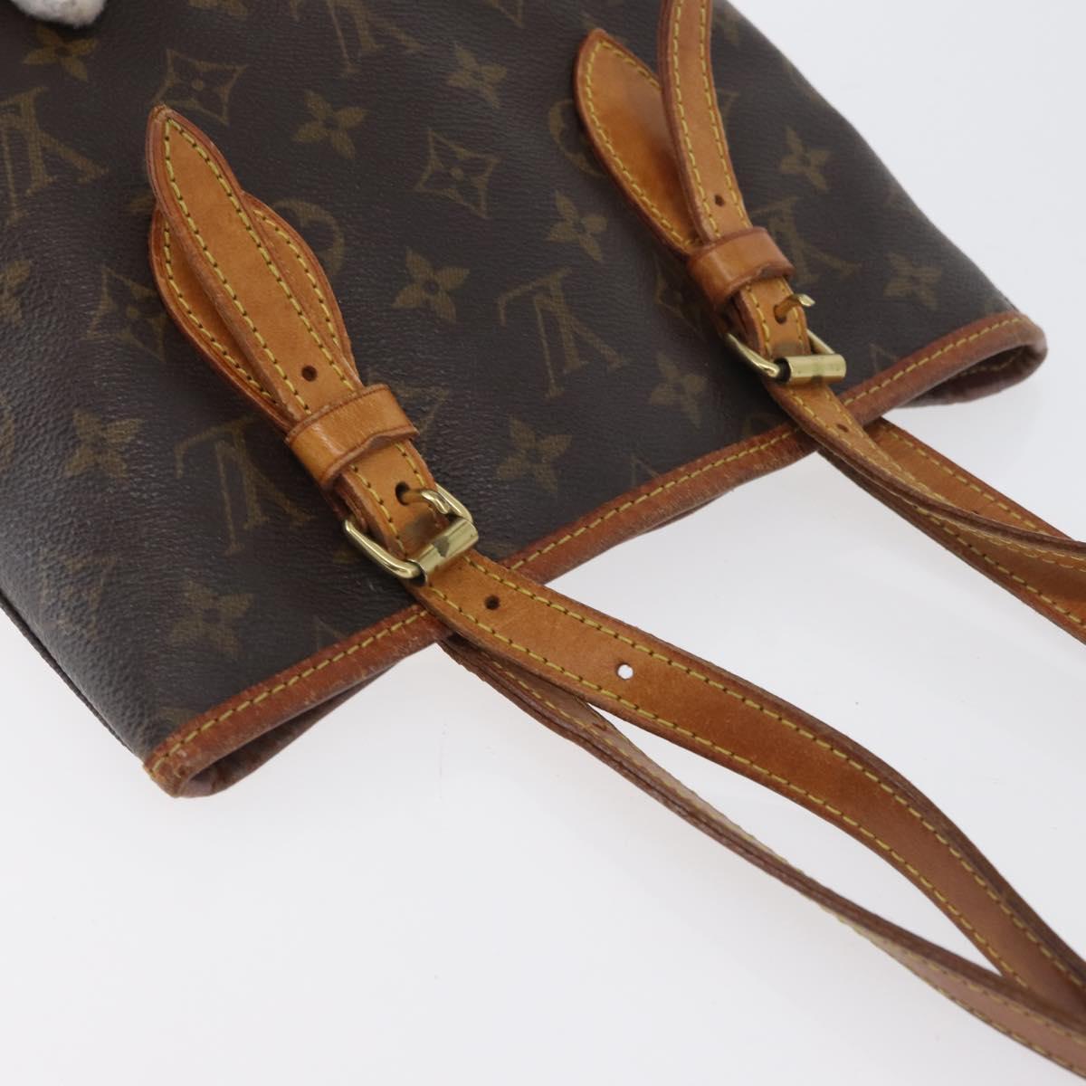 LOUIS VUITTON Monogram Bucket PM Shoulder Bag M42238 LV Auth bs33798