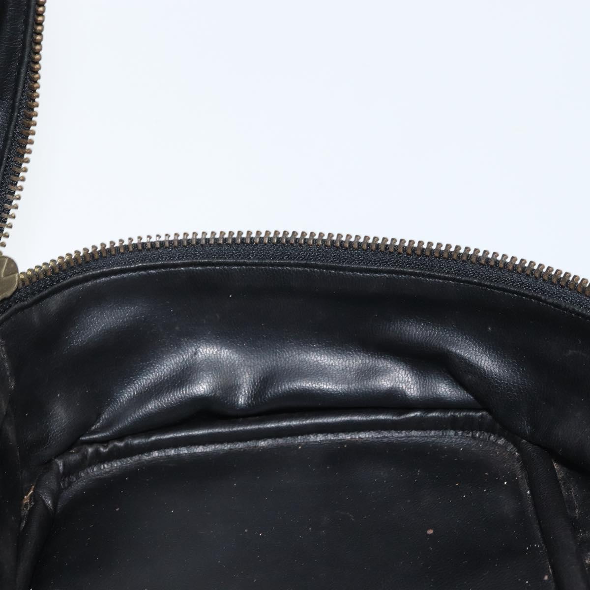 CHANEL Bicolore Vanity Hand Bag Leather Black CC Auth bs33805