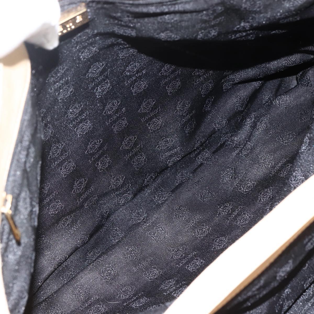 LOEWE Tote Bag Leather Beige Gold Auth bs33808