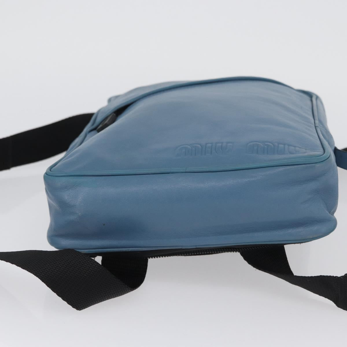 Miu Miu Shoulder Bag Leather Light Blue Auth bs33816