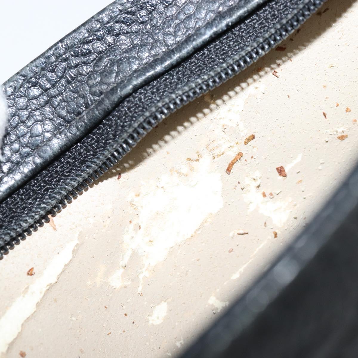 CHANEL Pouch Caviar Skin Black Gold CC Auth bs33828