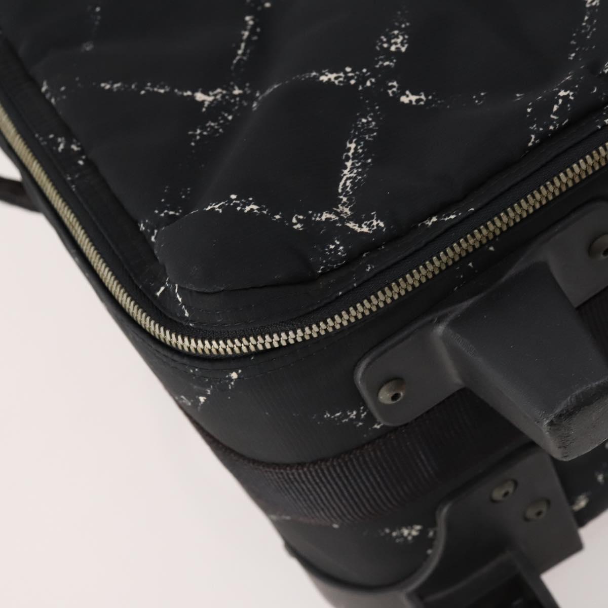CHANEL Travel line Carry Case Trunk Nylon Black CC Auth bs33830