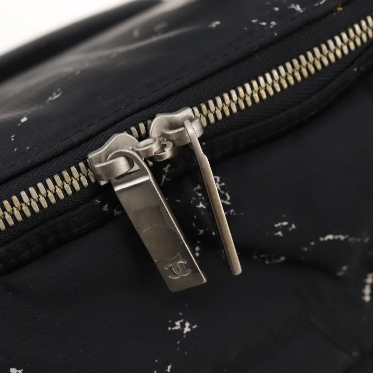 CHANEL Travel line Carry Case Trunk Nylon Black CC Auth bs33830