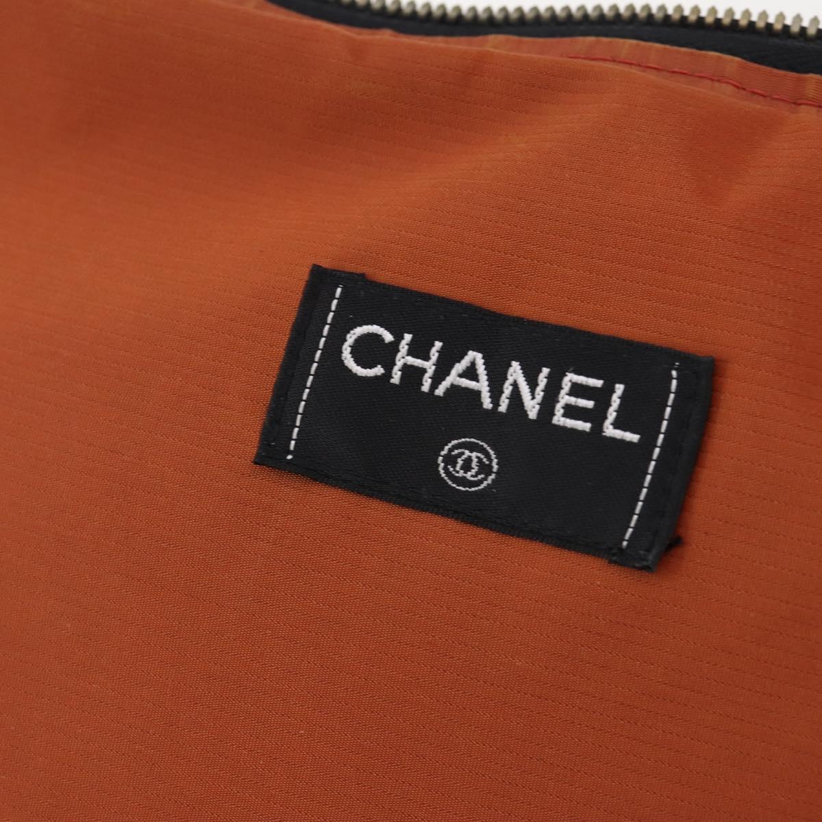CHANEL Travel line Carry Case Trunk Nylon Black CC Auth bs33830