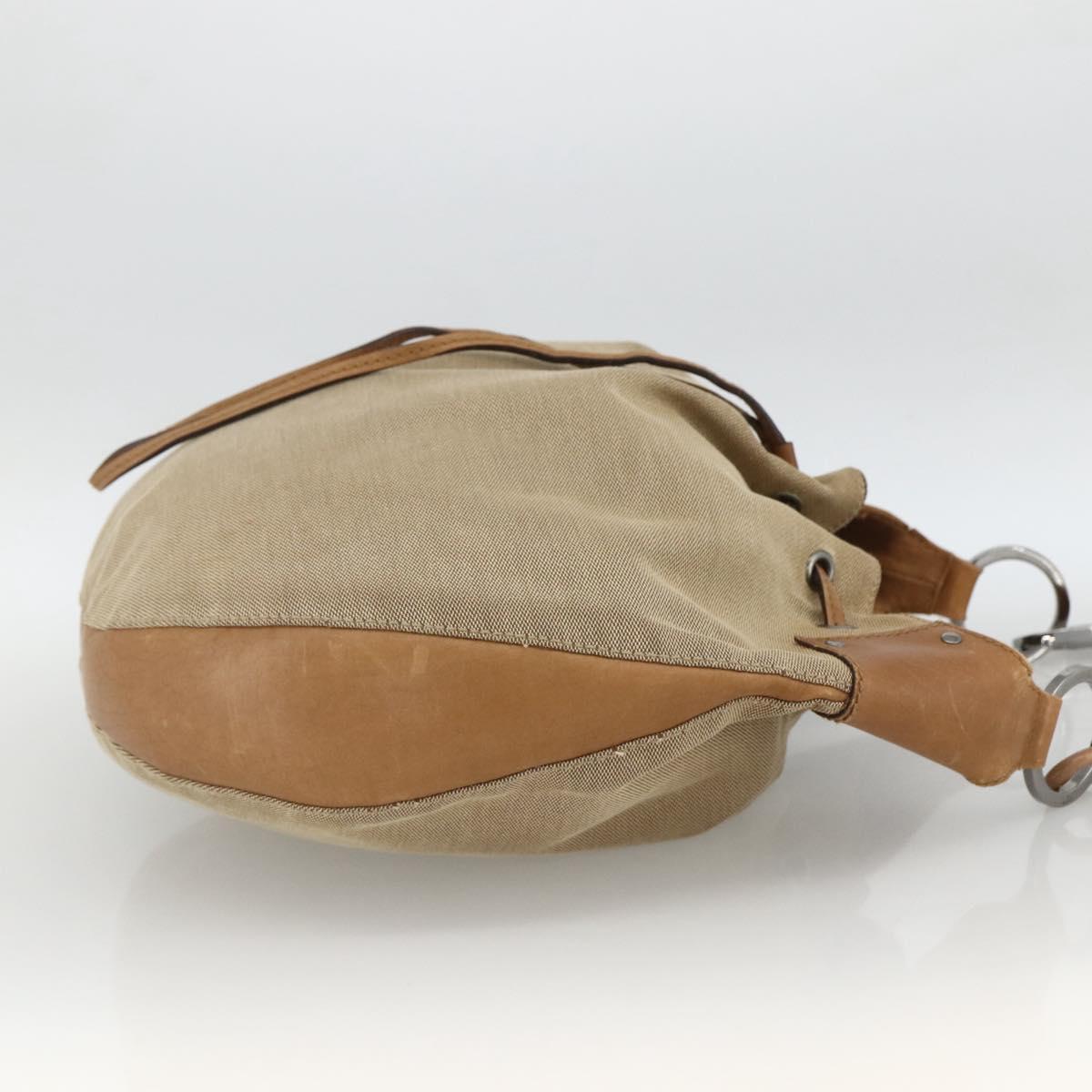 GUCCI Shoulder Bag Canvas Beige Silver 109210 Auth bs33831