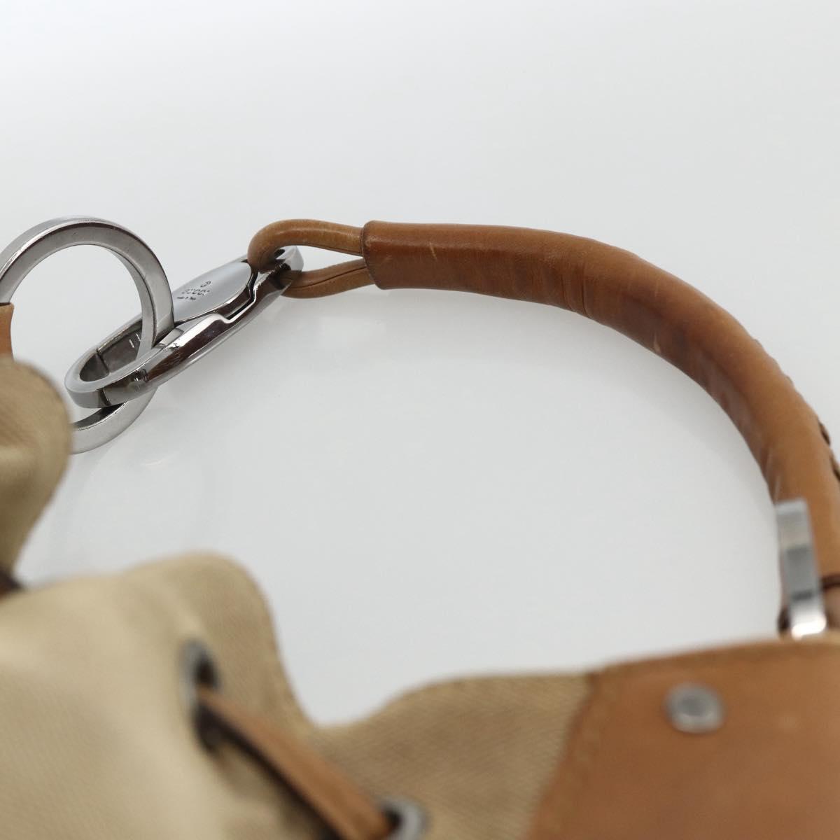 GUCCI Shoulder Bag Canvas Beige Silver 109210 Auth bs33831