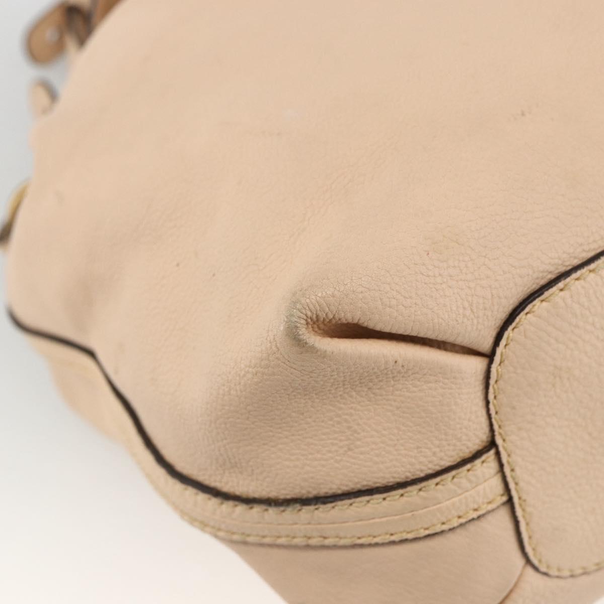 Chloe Elsie Hand Bag Leather 2way Beige Gold Auth bs33833