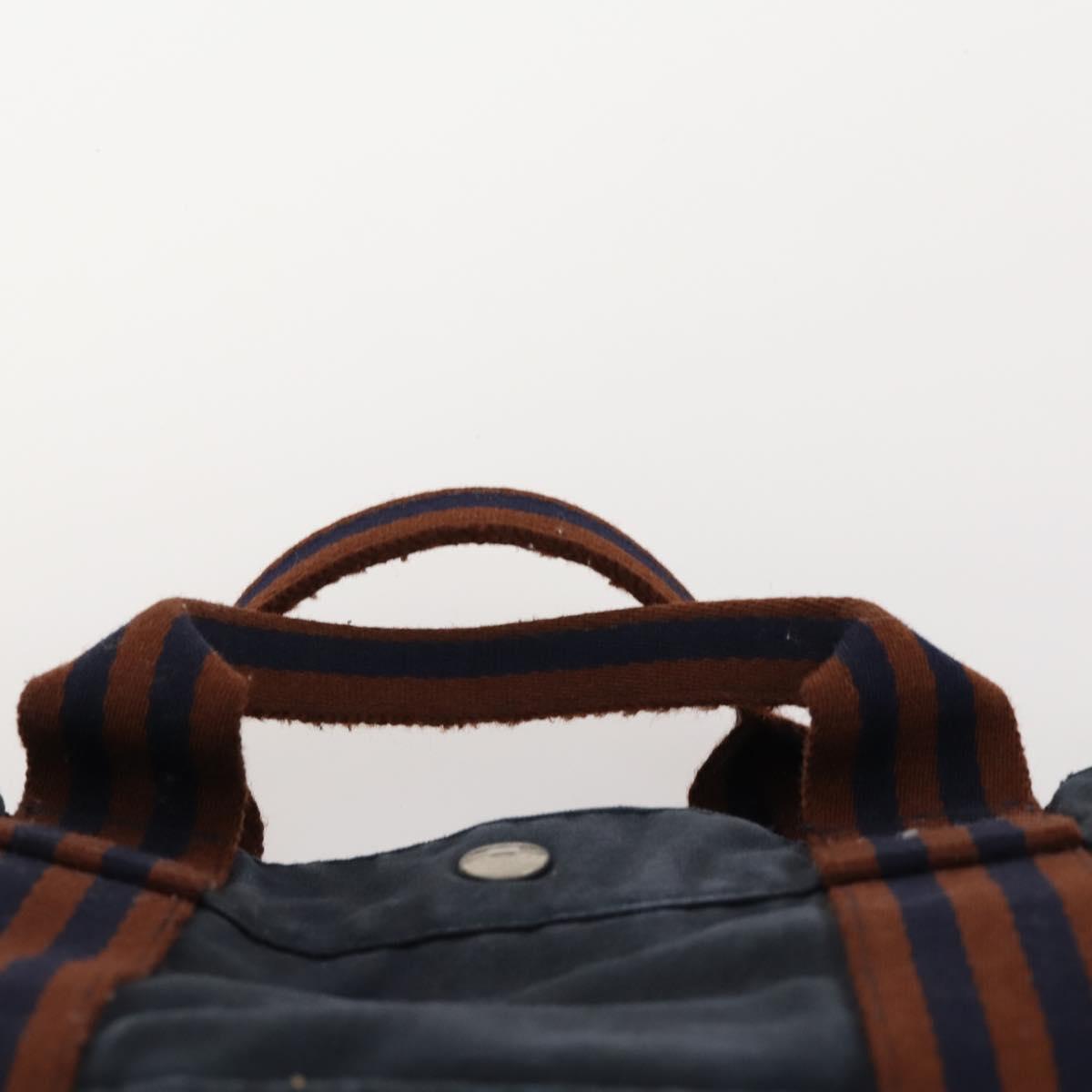 HERMES Tote Bag Canvas 2 Set Gray Navy Auth bs33837