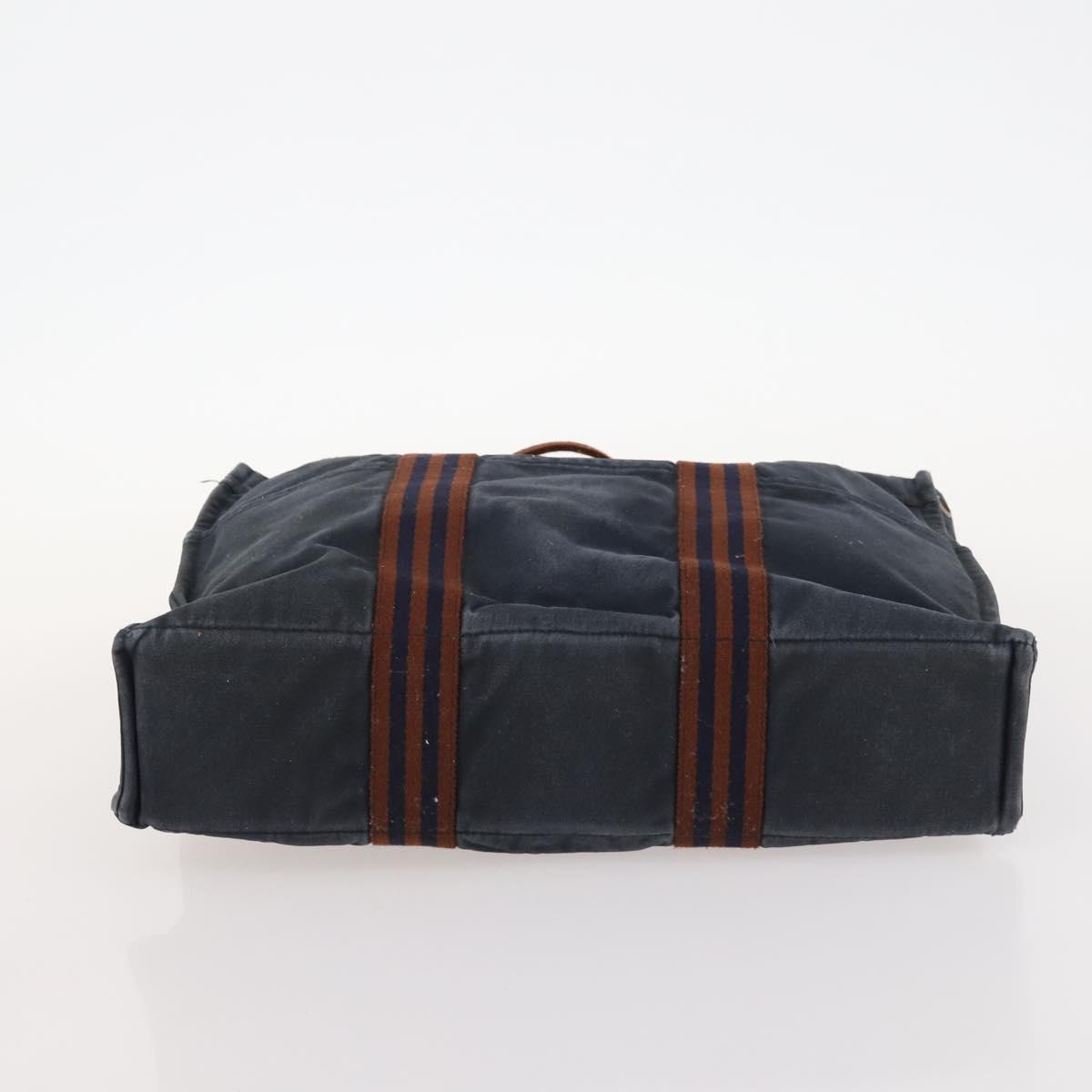 HERMES Tote Bag Canvas 2 Set Gray Navy Auth bs33837