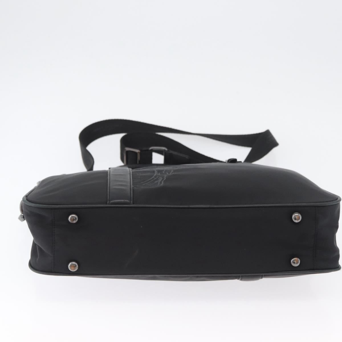 VERSACE Hand Bag Nylon 2way Black Auth bs33839