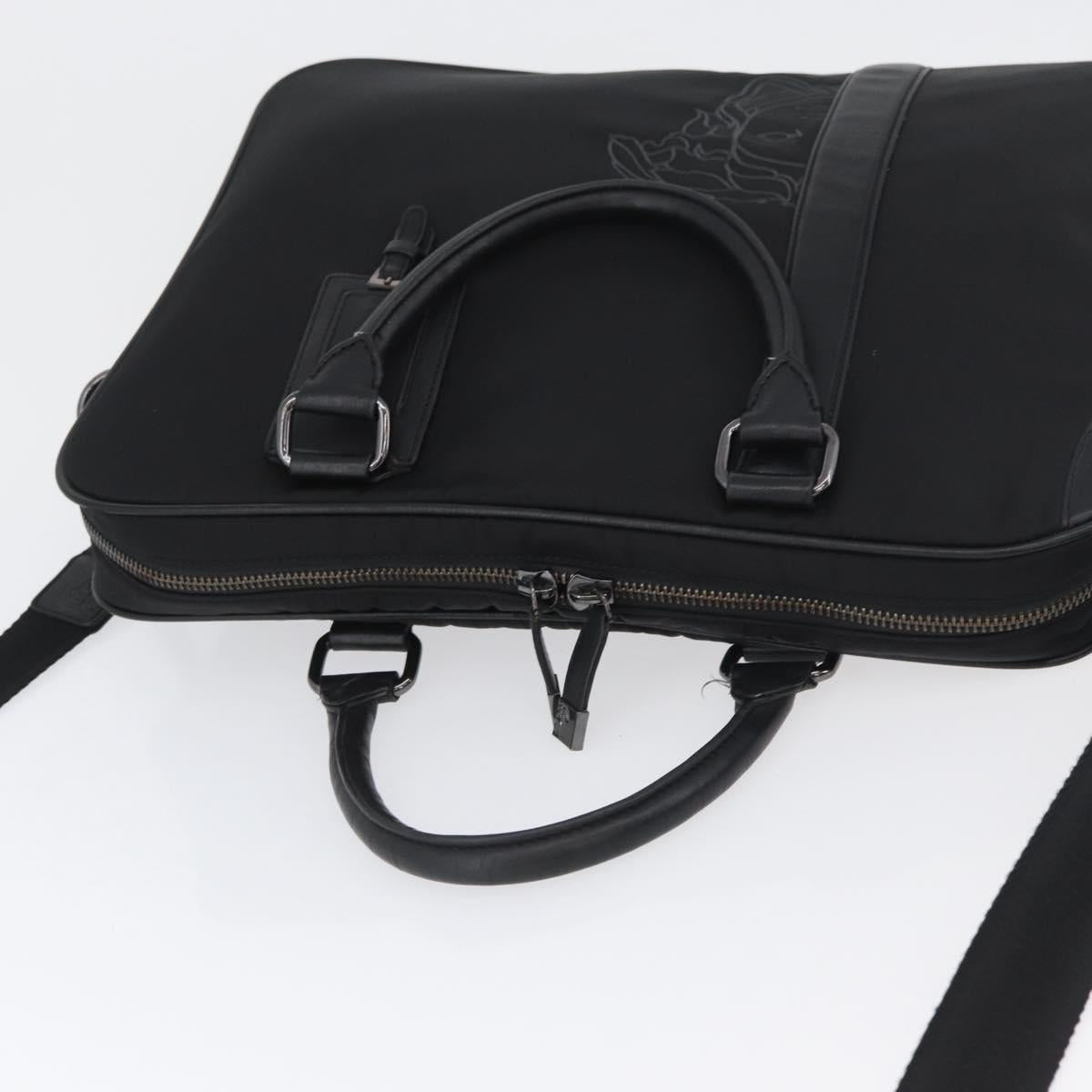 VERSACE Hand Bag Nylon 2way Black Auth bs33839