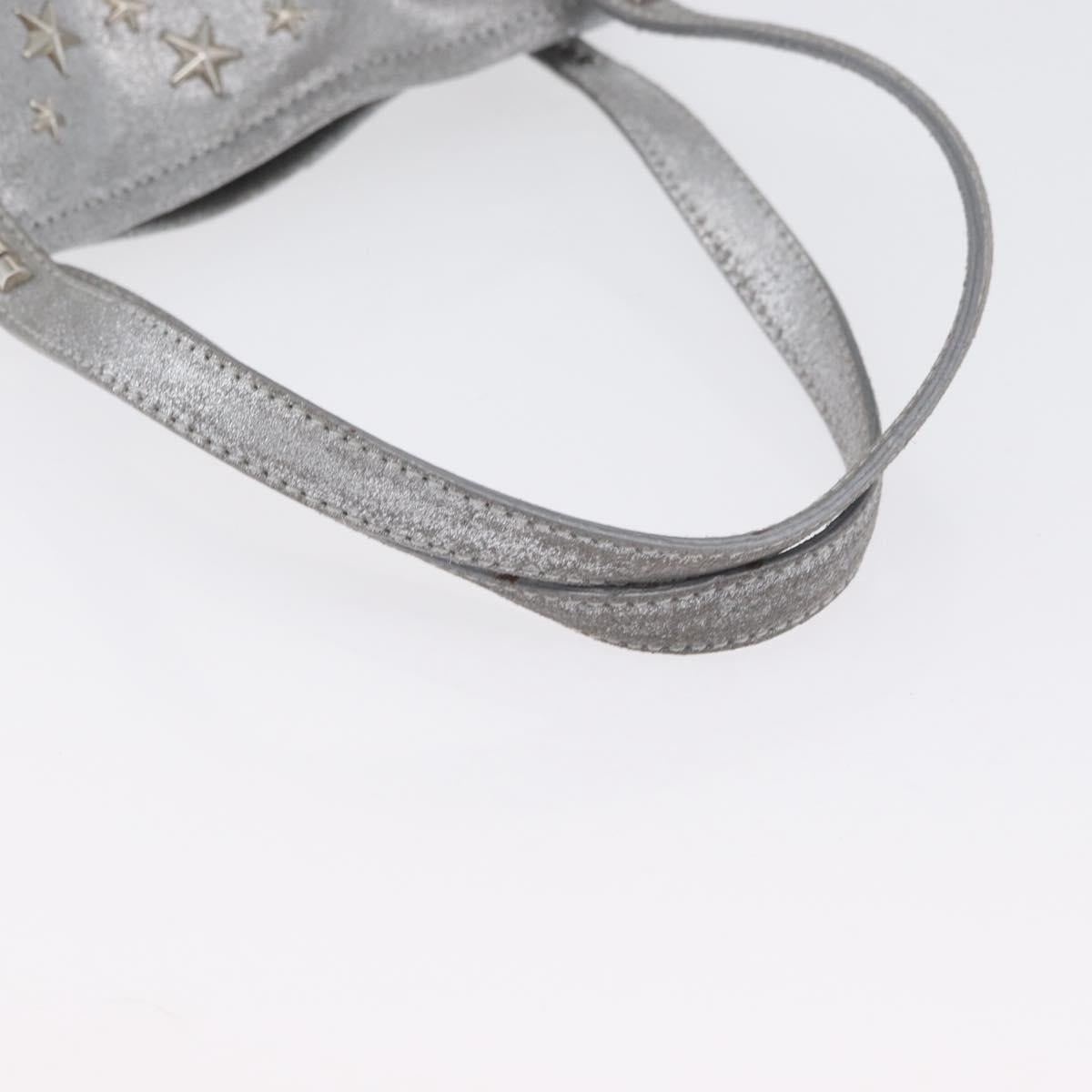 Jimmy Choo Tote Bag Suede Silver Auth bs33845