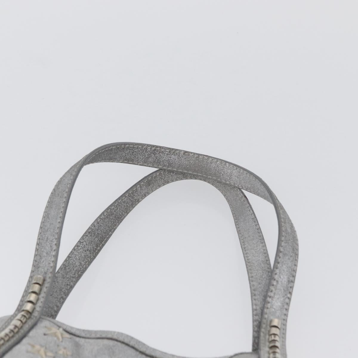 Jimmy Choo Tote Bag Suede Silver Auth bs33845
