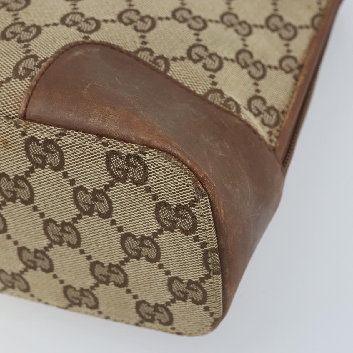 GUCCI GG Canvas Hand Bag Beige Gold 002 1122 2684 Auth bs33846