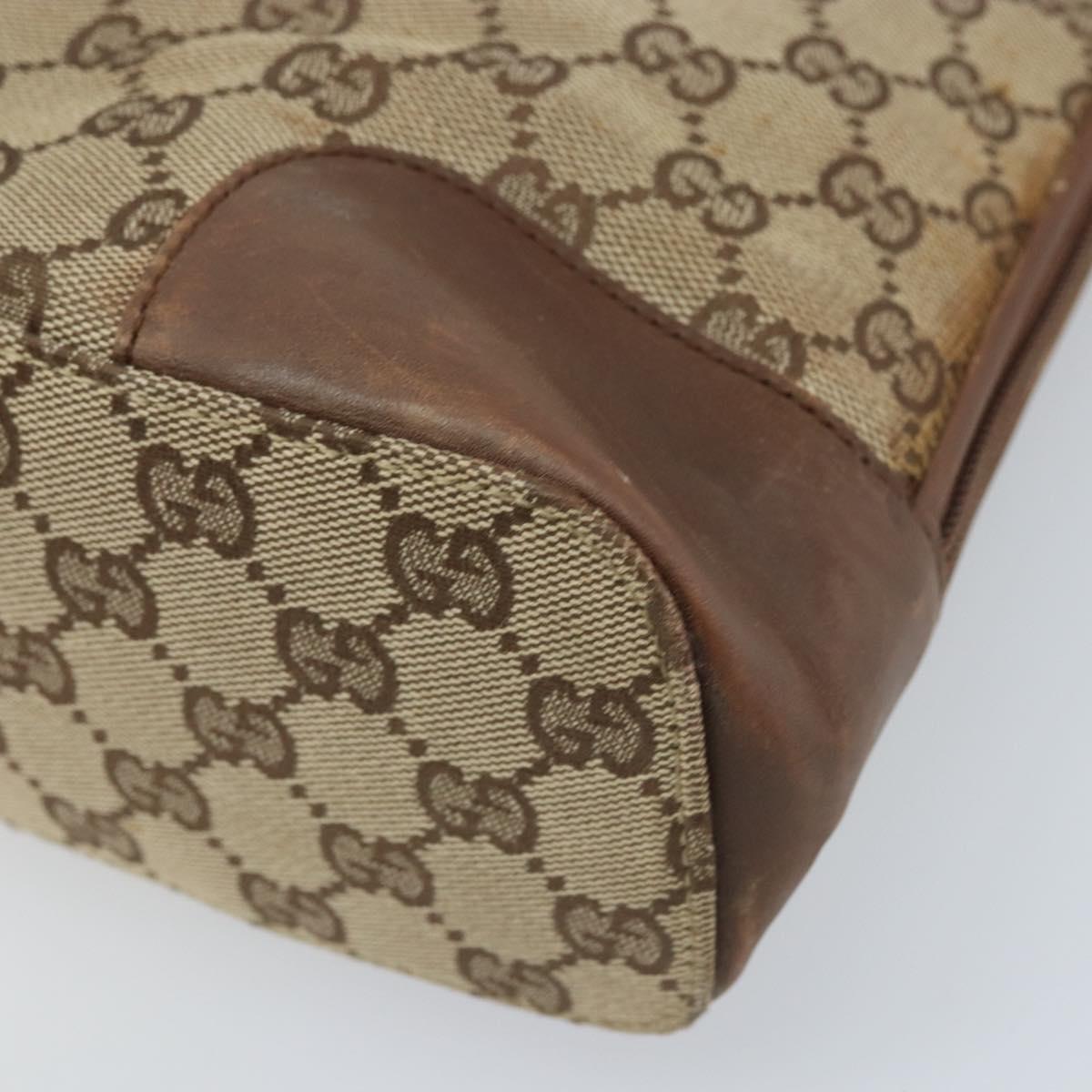 GUCCI GG Canvas Hand Bag Beige Gold 002 1122 2684 Auth bs33846