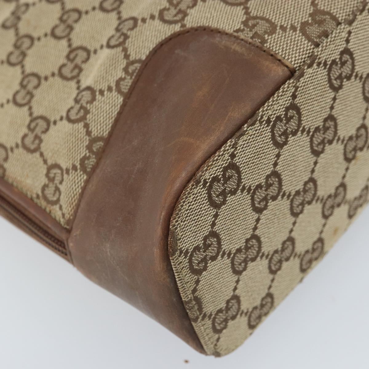 GUCCI GG Canvas Hand Bag Beige Gold 002 1122 2684 Auth bs33846