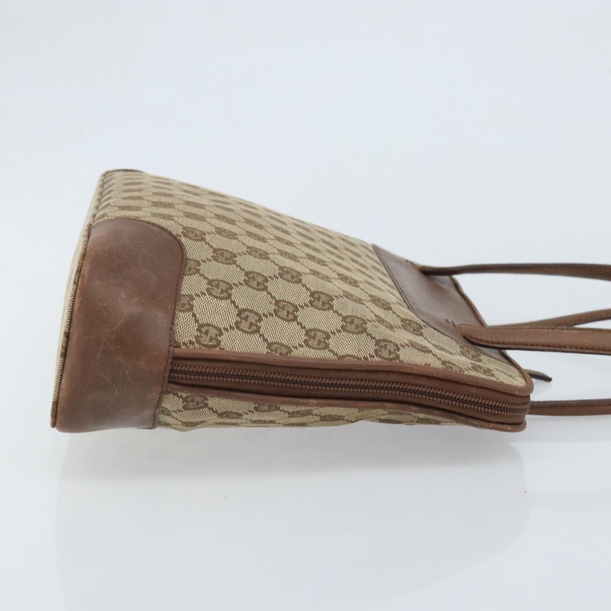 GUCCI GG Canvas Hand Bag Beige Gold 002 1122 2684 Auth bs33846